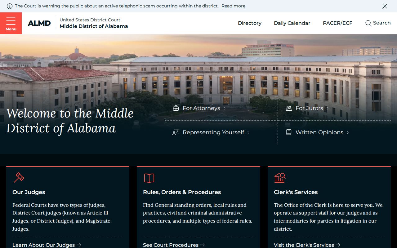 Geneva County arrest records and court charges Middle District court homepage