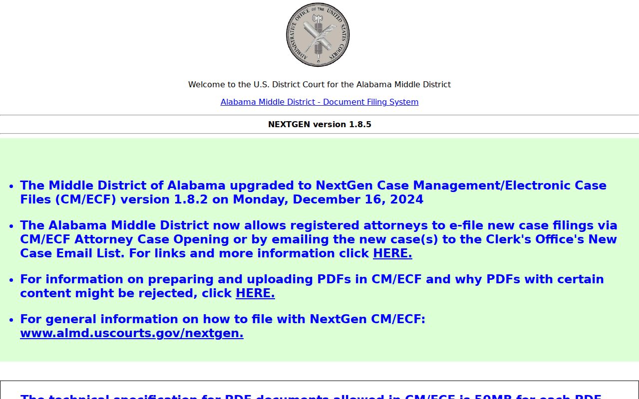 Geneva County arrest records and court charges Middle District CM ECF