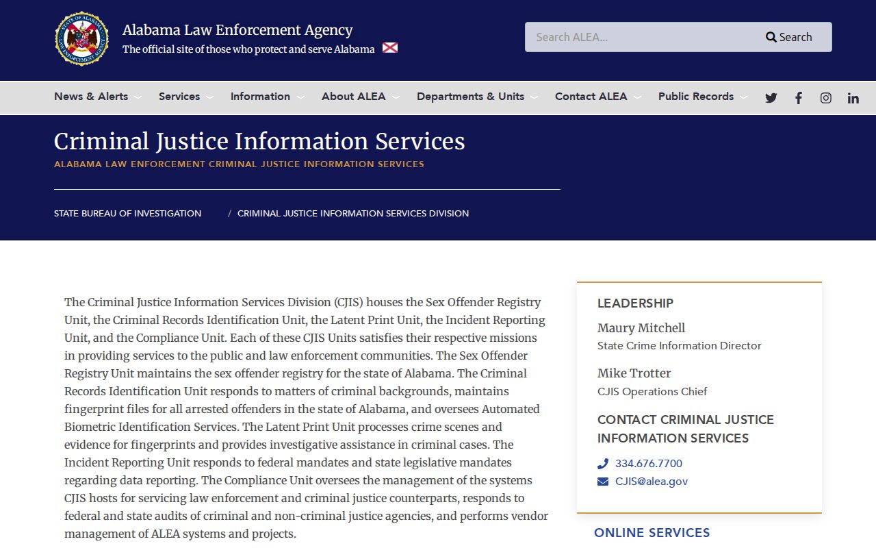 Geneva County criminal court records ALEA criminal justice services