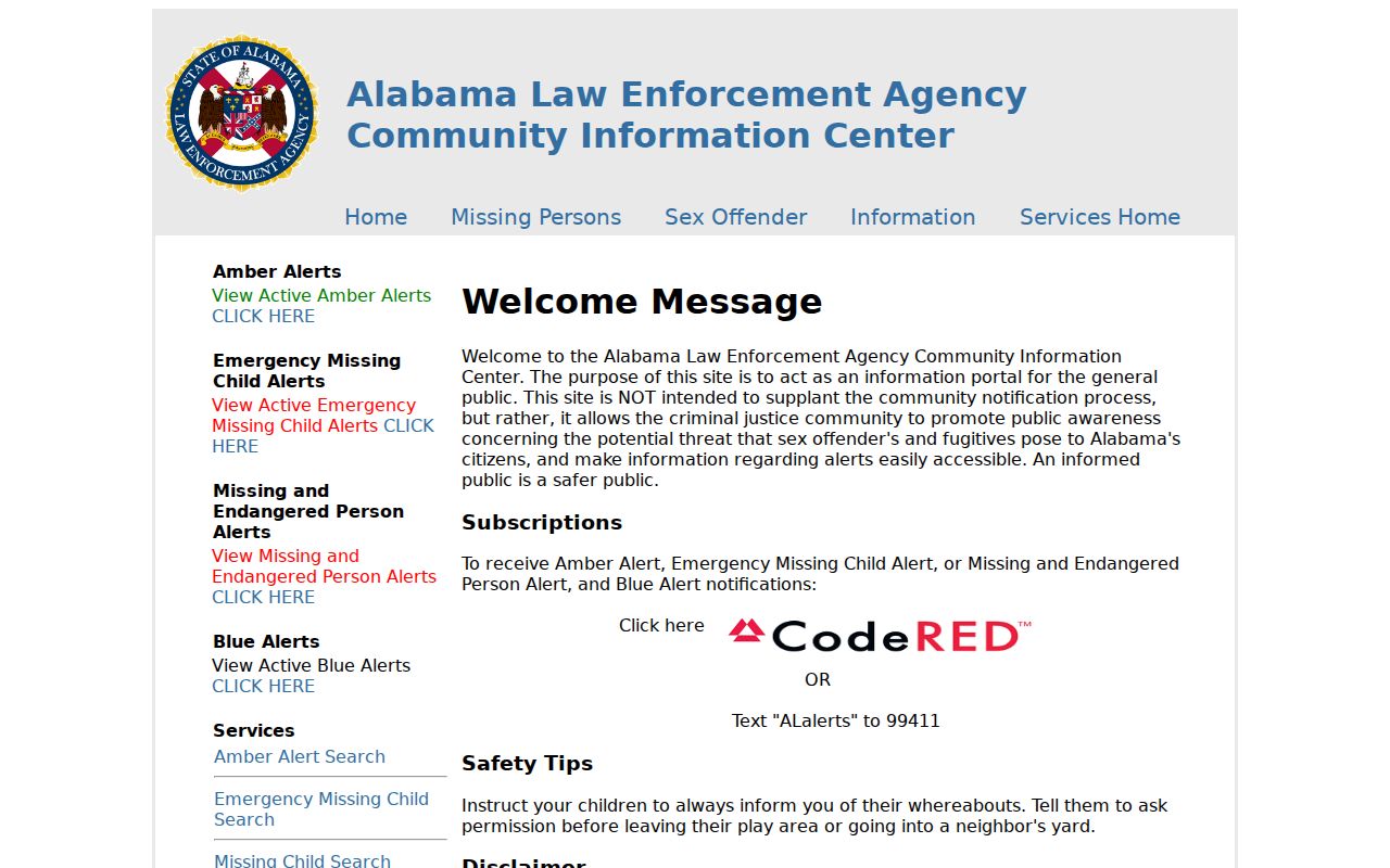 Geneva County inmate records ALEA registry search source