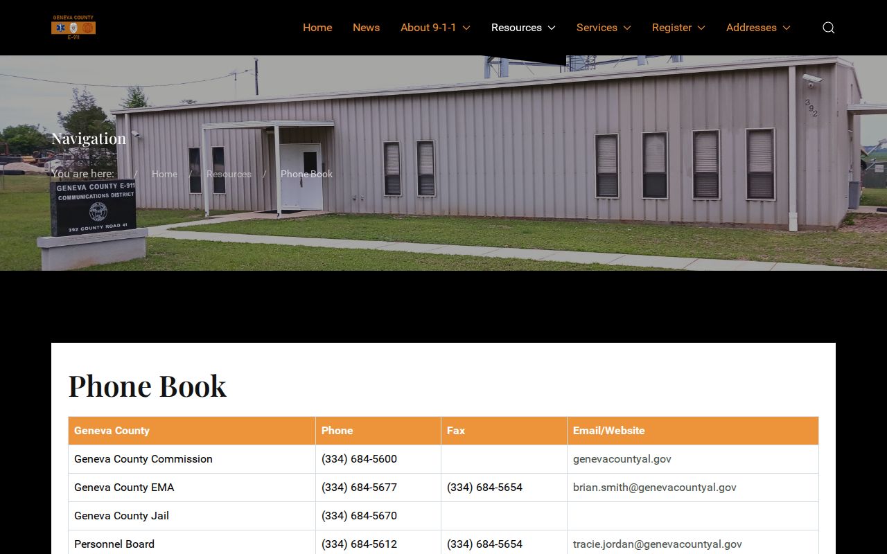 Geneva County inmate records official phone book source