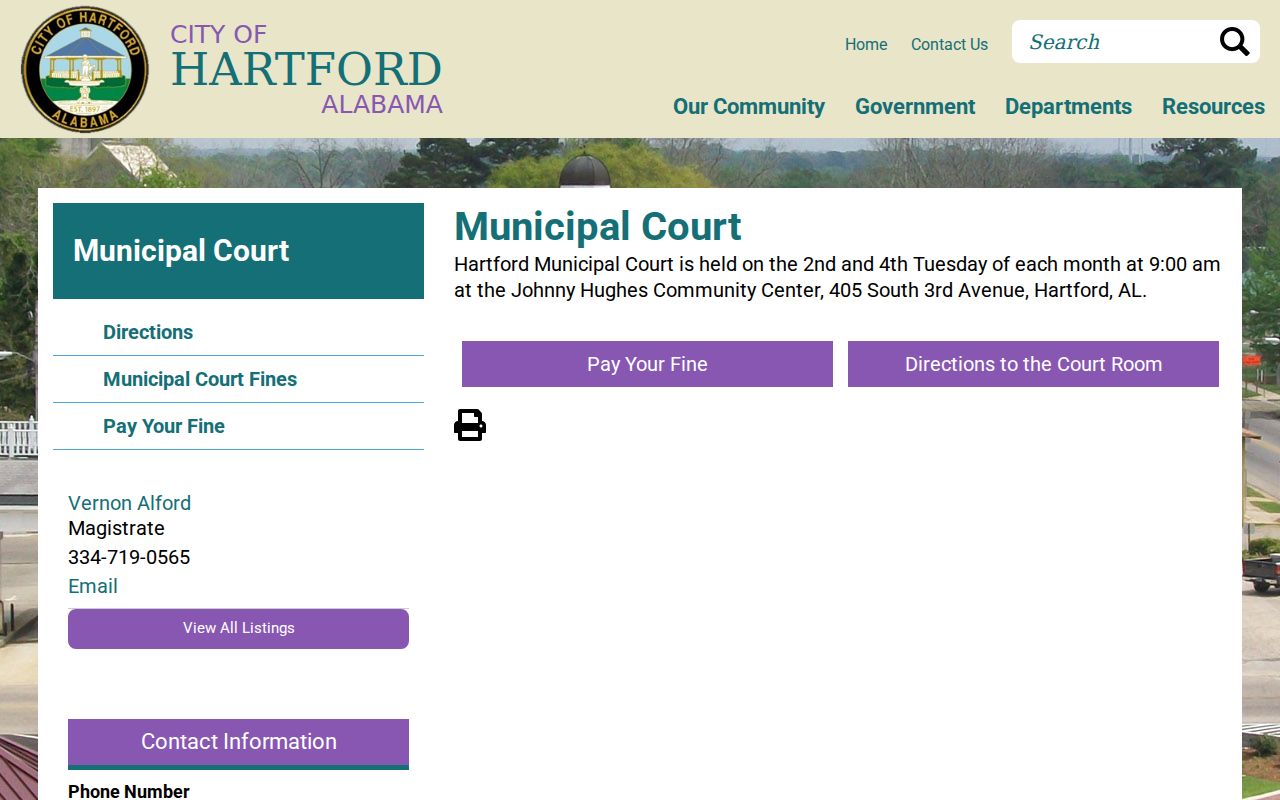Geneva County traffic court records Hartford Municipal Court source