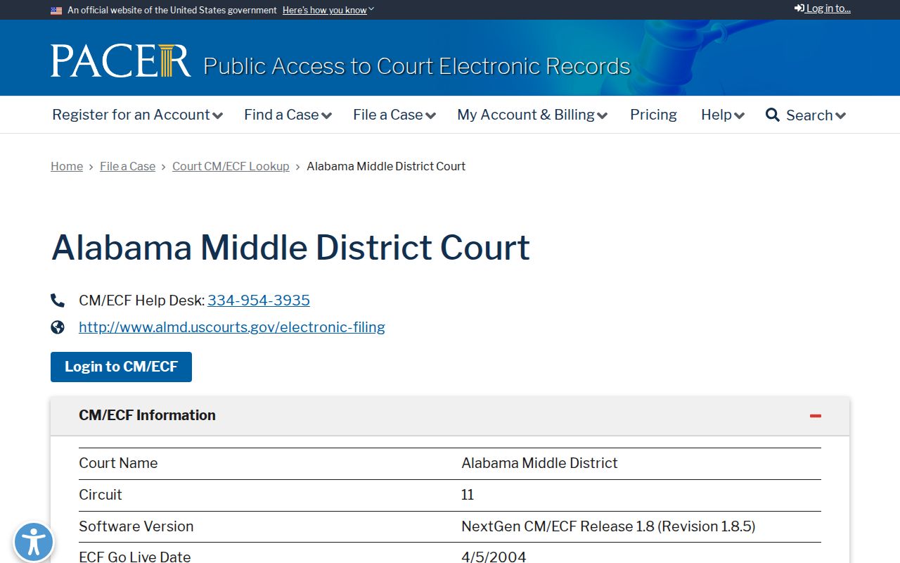 Geneva County warrant records PACER Middle District lookup